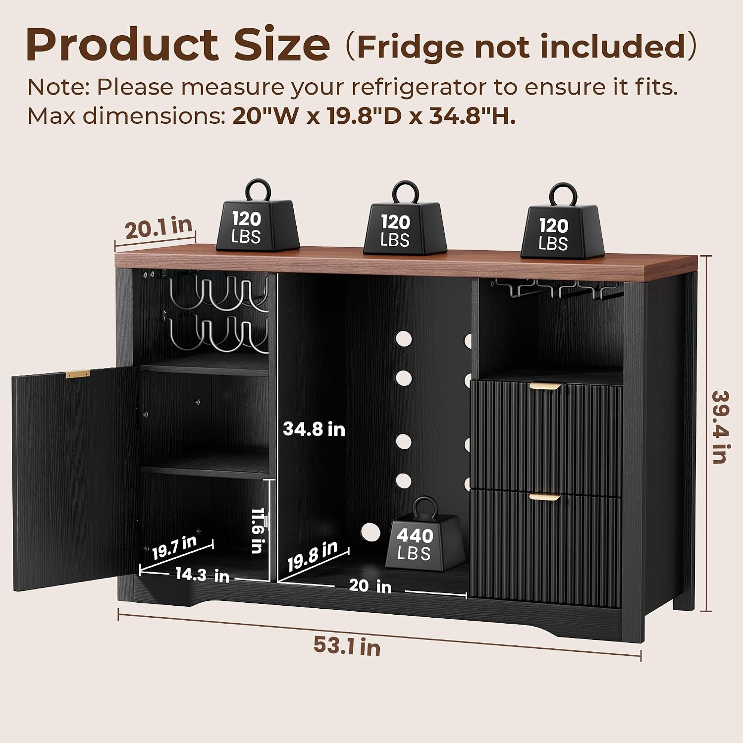 Home Bar And Fridge - Mini Buzdolabı Alanlı Kahve Barı Dolabı,