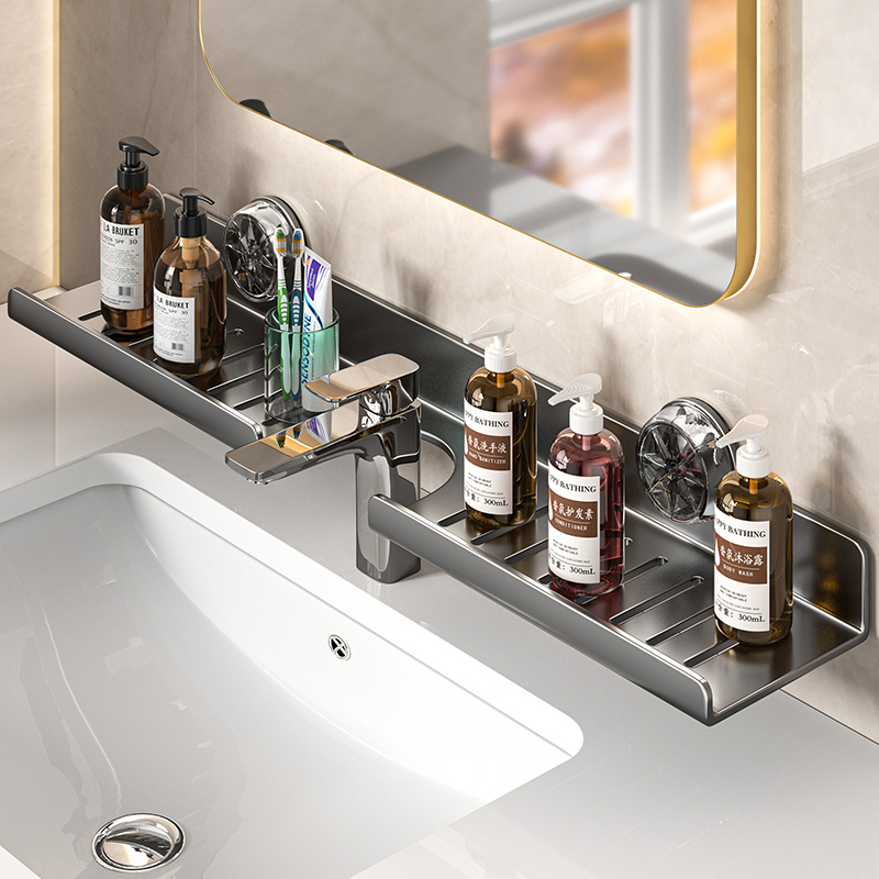Home Bar Sink - Vakumlu Aynalı Ön Banyo Rafı Musluk