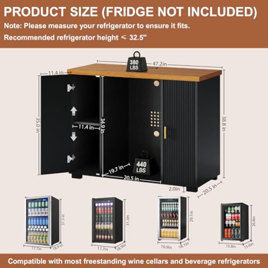47 cm Yivli Kahve Barı Dolabı, - Home Bar And Fridge incelemesi ve fiyatı
