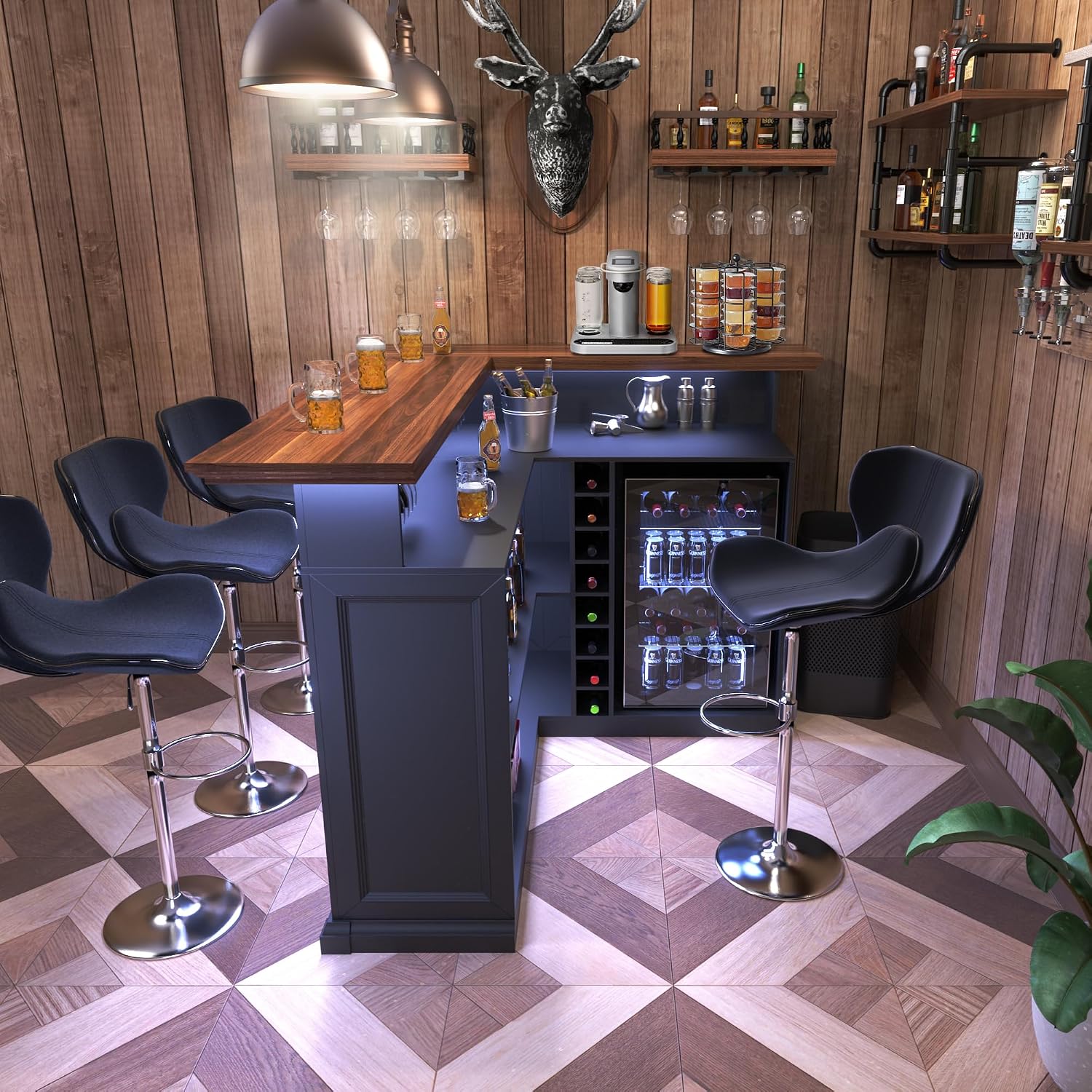 L Şeklinde Buzdolabı Alanlı Ev - Home Bar Setup incelemesi ve fiyatı